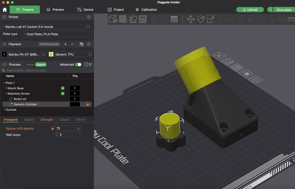 Giá Đỡ Cột Cờ 1" Heavy Duty Có Vít Retention (Mount/Holder) - Image 2
