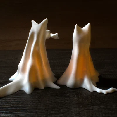 Đèn chó ma & mèo ma Halloween (khe đặt tealight)