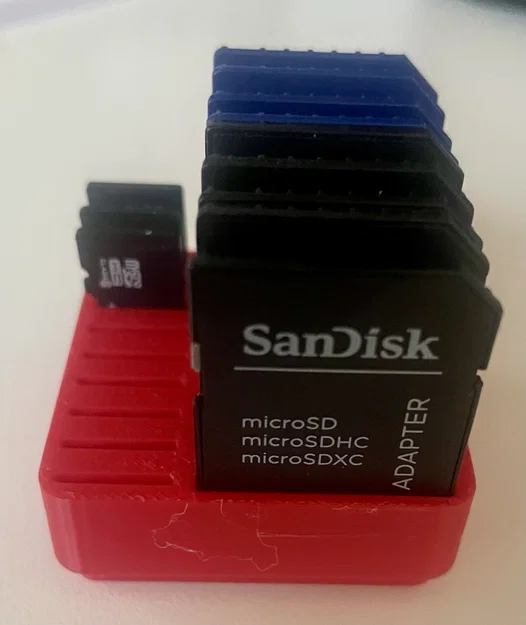 Gridfinity dùng pin: khay lưu trữ thẻ SD (micro & SD) - Image 1