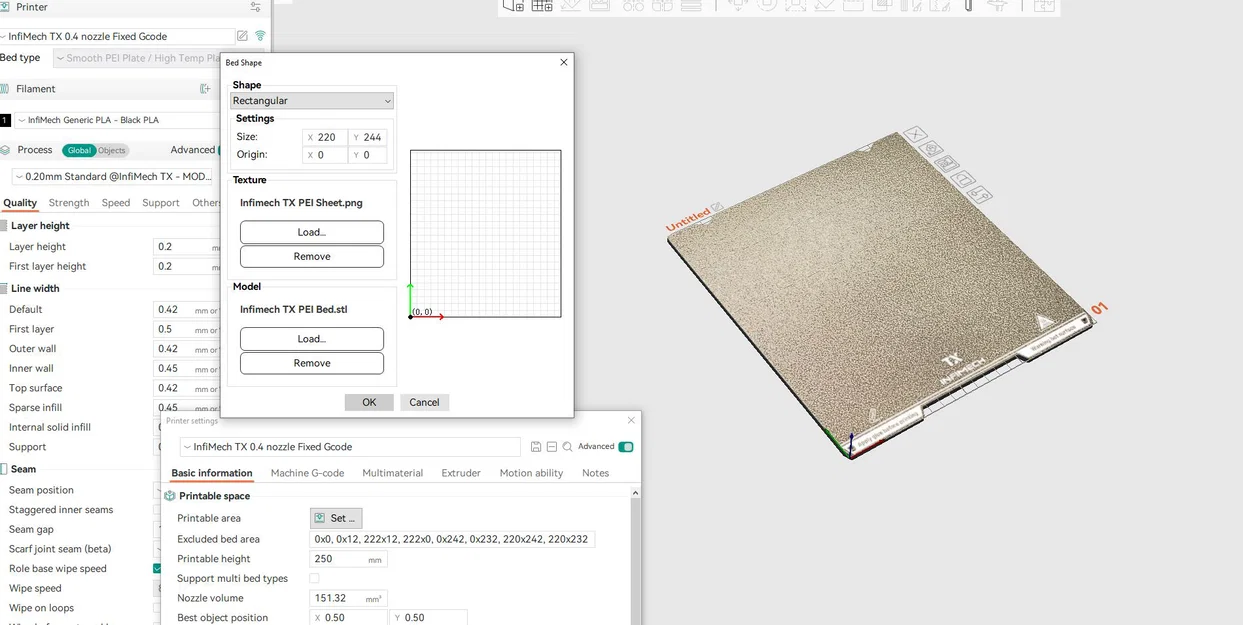 Sửa lỗi texture bàn in/Tấm PEI cho máy Infimech TX trên OrcaSlicer - Image 1