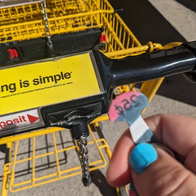 Chìa khóa xe đẩy tháo rời Trans Pride theo đồng 25 cent/1 dollar (loonie) Canada