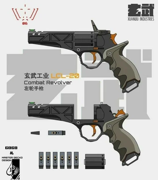 Mô hình Combat Revolver in 3D - Đạo cụ Cosplay độc đáo - Image 4