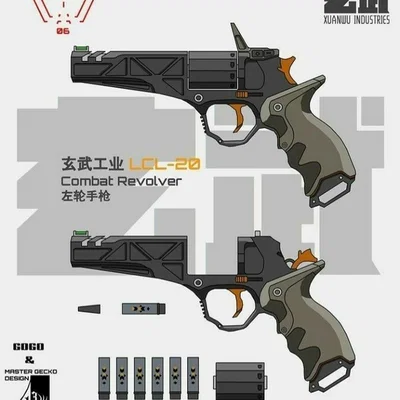 Mô hình Combat Revolver in 3D - Đạo cụ Cosplay độc đáo