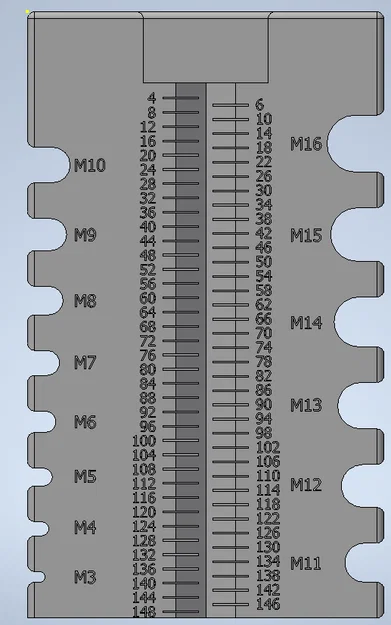 Thước đo ốc vít đa năng (Screw Measurements) in 3D 2 màu - Image 1