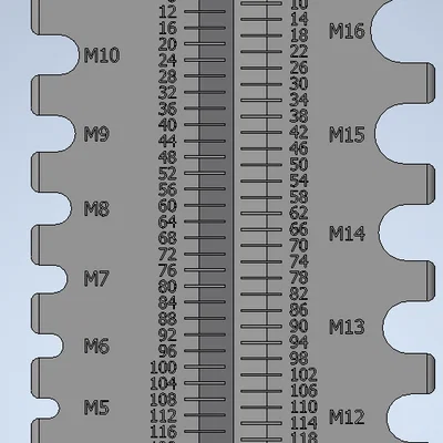 Thước đo ốc vít đa năng (Screw Measurements) in 3D 2 màu