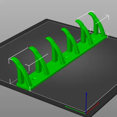 Móc treo quần áo gắn tường 6 chấu - File in 3D thiết kế tối giản
