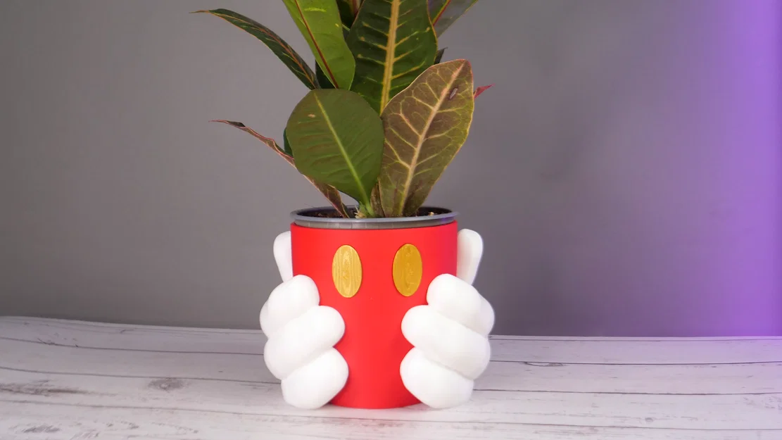 Chậu cây hình bàn tay Mickey - Dự án in 3D trang trí độc đáo - Image 1
