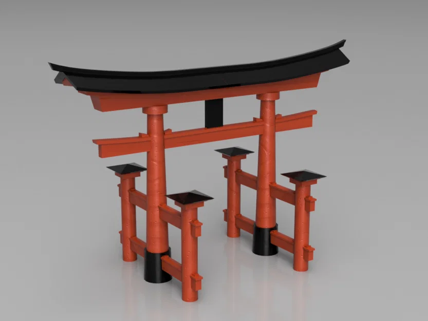 Mô hình cổng Torii Nhật Bản phong cách đền Itsukushima in 3D - Image 1