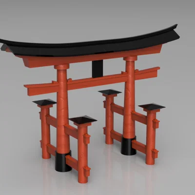 Mô hình cổng Torii Nhật Bản phong cách đền Itsukushima in 3D