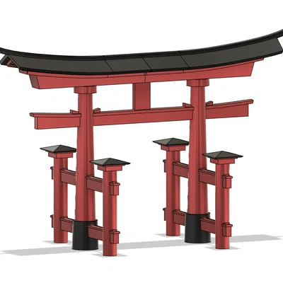 Mô hình cổng Torii Nhật Bản phong cách đền Itsukushima in 3D