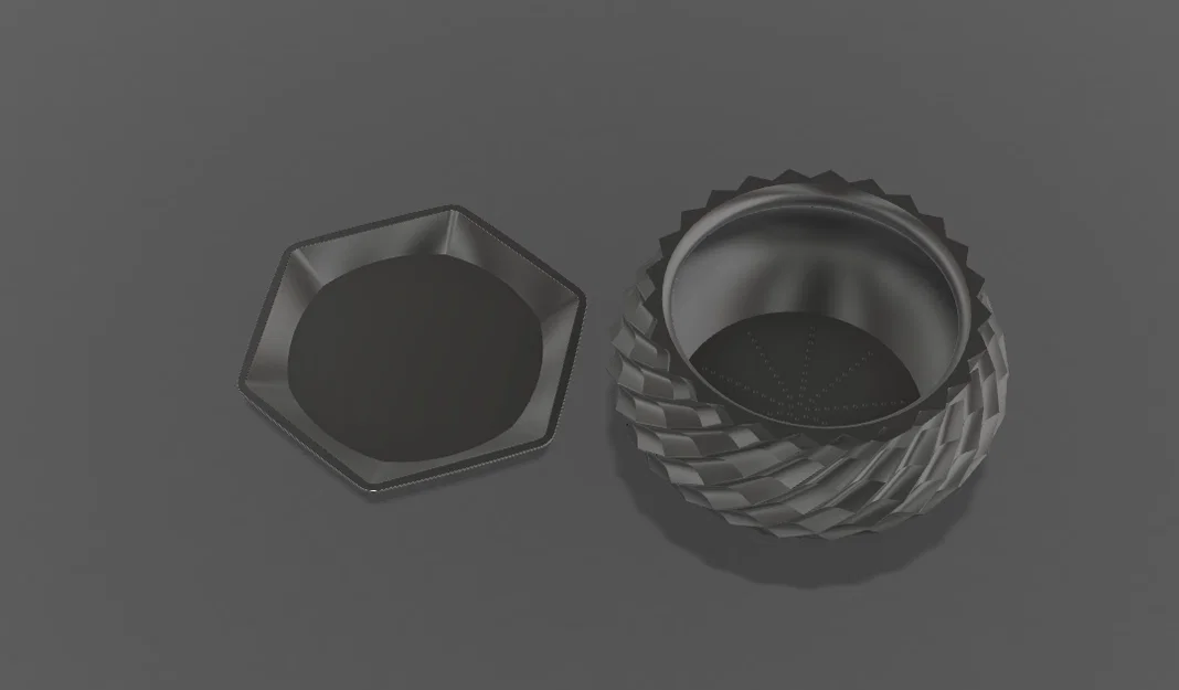Mẫu chậu trồng cây 3D vân xoắn ốc có khay hứng nước cực đẹp - Image 1
