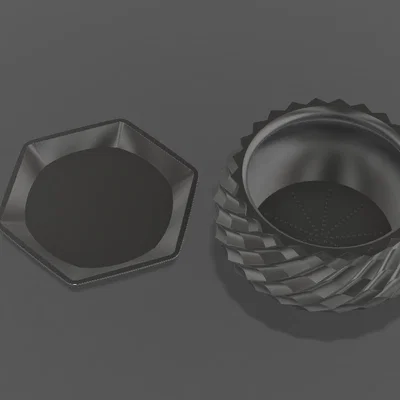 Mẫu chậu trồng cây 3D vân xoắn ốc có khay hứng nước cực đẹp