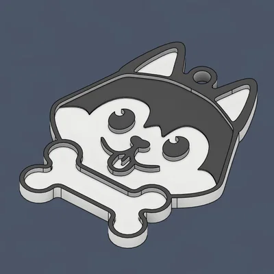 Mẫu móc khóa Husky 3D dễ thương cho người yêu cún cưng