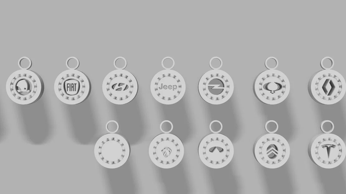Móc khóa ổ bi xoay logo xe (Rotating Car bearing keychains) - Image 1