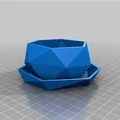 Chậu trồng cây mini phong cách Low-Poly có khay thoát nước độc đáo - Thumbnail 2