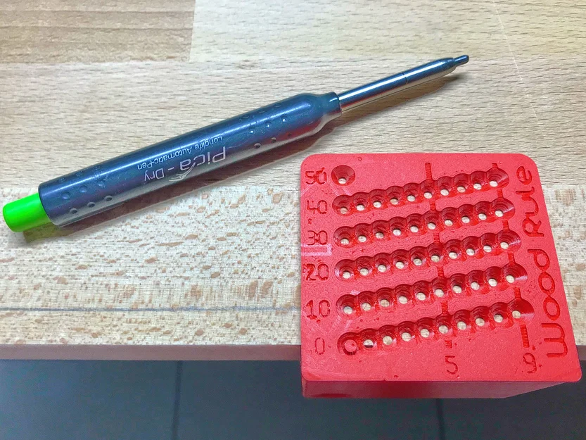 Thước gỗ/đồ cữ (Messlehre) để kẻ đường theo mép (Wood Ruler / Gauge) - Image 1