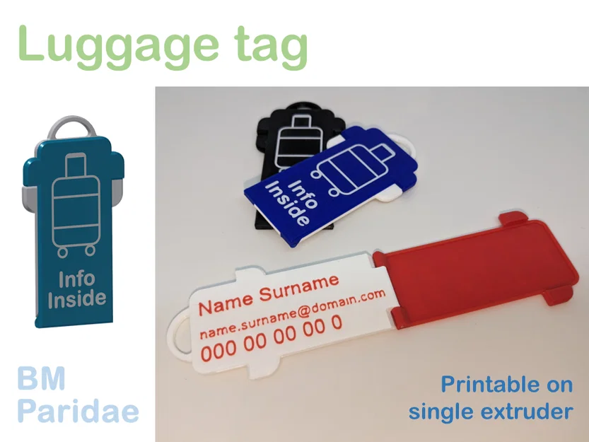 Thẻ hành lý/balo tùy biến (Customizable Luggage or Bagback tag) - Image 1