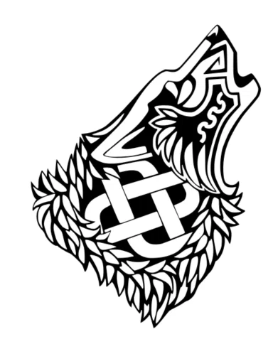 Tranh treo tường nghệ thuật hình Sói hú phong cách Celtic - Image 1