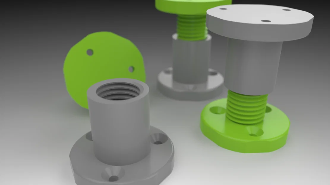 Chân đỡ / Chân nội thất điều chỉnh được (Dễ in 3D) - Image 3