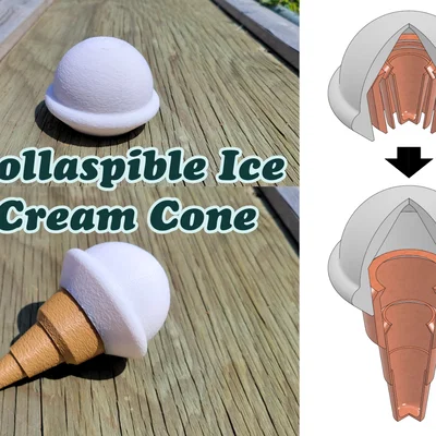 Mô hình ốc quế kem xếp gọn in 3D (Collapsible Ice Cream Cone)