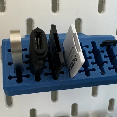 Giá treo USB và thẻ nhớ cho bảng IKEA Skadis (T-Clip Mini)