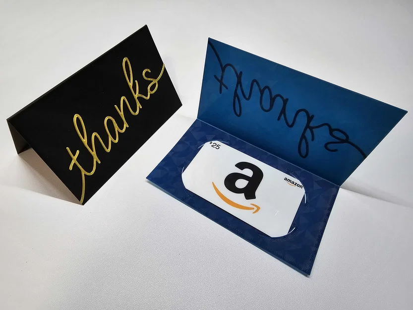 Thiệp gấp giữ Gift Card 3x5 chữ “thanks” | Thiệp cảm ơn | Tip - Image 1