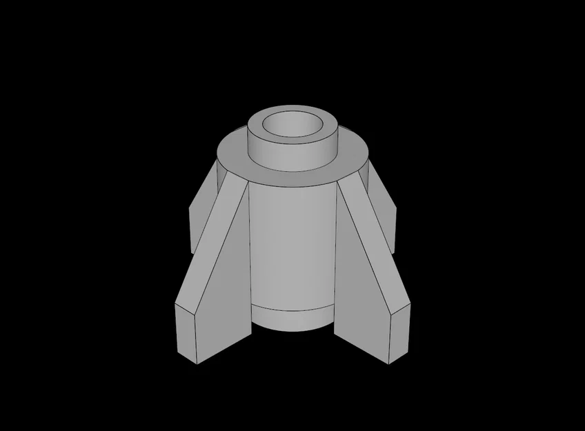 File in 3D gạch LEGO 1x1 tròn có cánh (Brick 1x1 Round with Fins) - Image 1