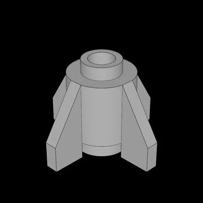 File in 3D gạch LEGO 1x1 tròn có cánh (Brick 1x1 Round with Fins)