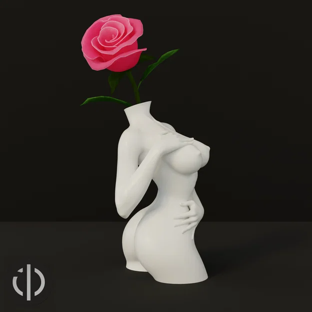 Mô hình 3D Lọ Hoa Nghệ Thuật VASSEL WOMAN FIGURE 01 trang trí - Image 1