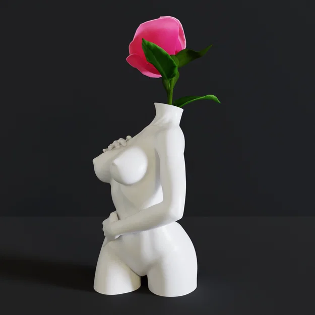 Mô hình 3D Lọ Hoa Nghệ Thuật VASSEL WOMAN FIGURE 01 trang trí - Image 2