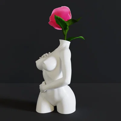 Mô hình 3D Lọ Hoa Nghệ Thuật VASSEL WOMAN FIGURE 01 trang trí