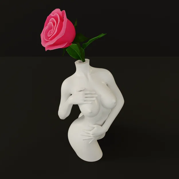 Mô hình 3D Lọ Hoa Nghệ Thuật VASSEL WOMAN FIGURE 01 trang trí - Image 3