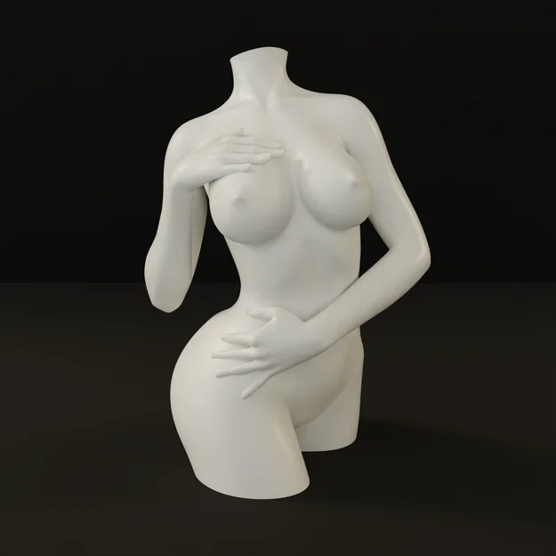 Mô hình 3D Lọ Hoa Nghệ Thuật VASSEL WOMAN FIGURE 01 trang trí - Image 4