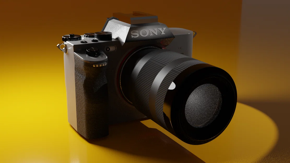 Mẫu 3D Chi Tiết Sony A7 Kèm Ống Kính (Sony A7 Camera with Lens) - Image 3