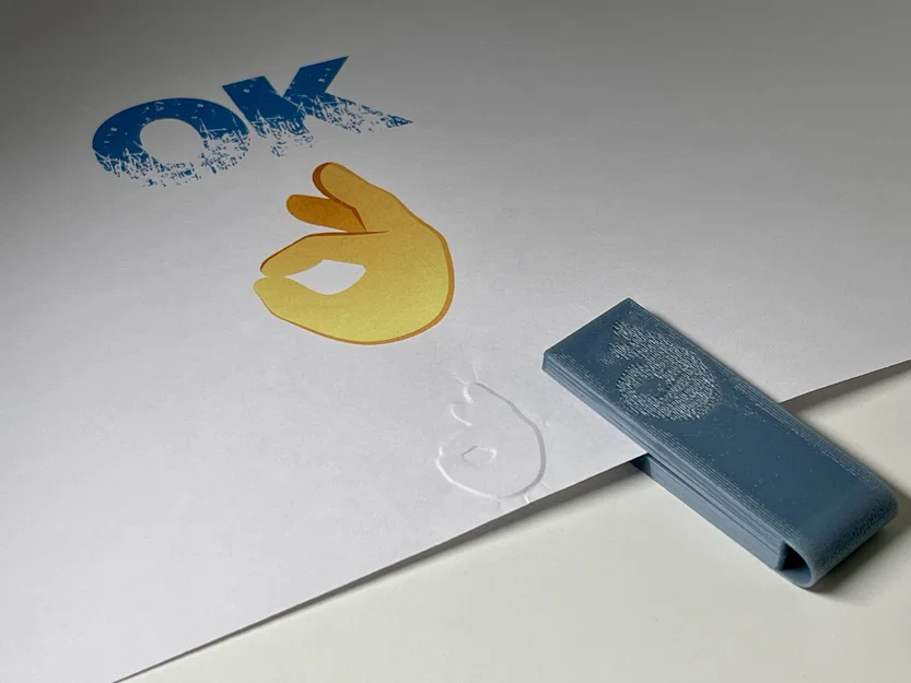 Con dấu dập nổi giấy ký hiệu OK (OK Sign Paper Embosser Stamp) - Image 1