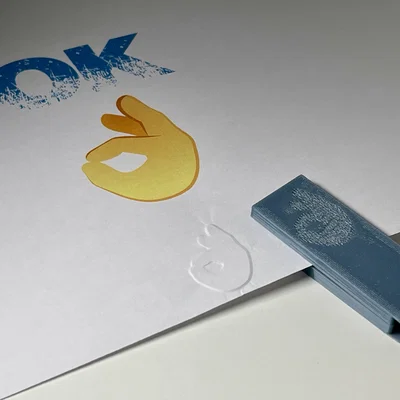 Con dấu dập nổi giấy ký hiệu OK (OK Sign Paper Embosser Stamp)