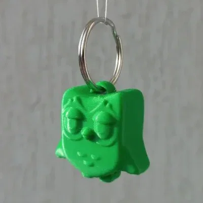 Móc khóa chim cú Duo (Duolingo bird) 3D in siêu dễ thương