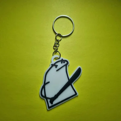 Móc khóa Sticker Flork cầm kiếm 3D độc đáo