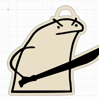 Móc khóa Sticker Flork cầm kiếm 3D độc đáo