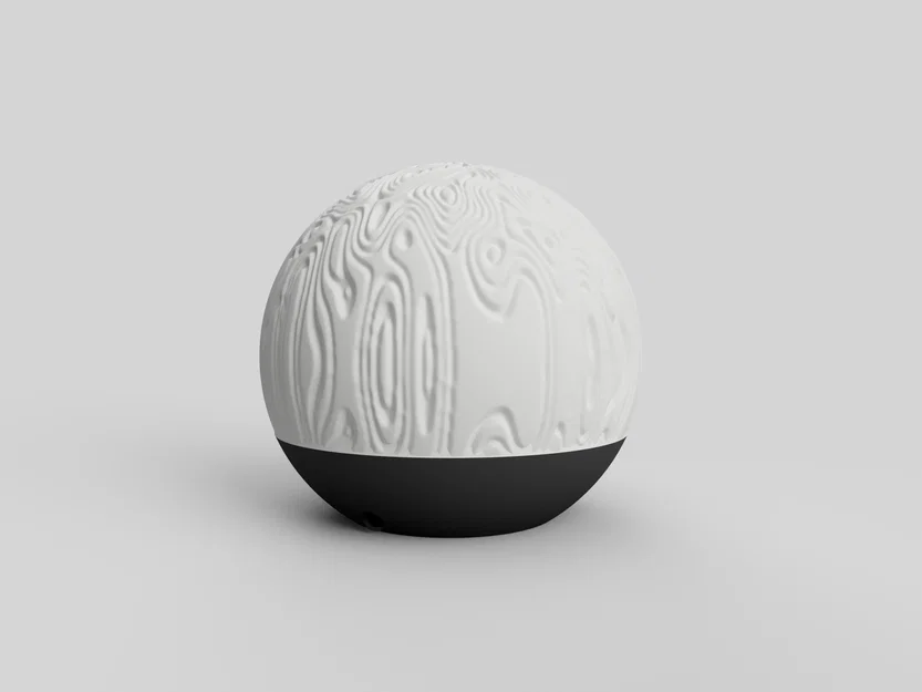 Đèn ngủ Organic 3D: Thiết kế hình cầu với họa tiết vân nghệ thuật - Image 1