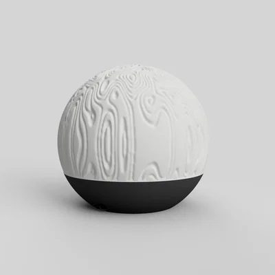 Đèn ngủ Organic 3D: Thiết kế hình cầu với họa tiết vân nghệ thuật