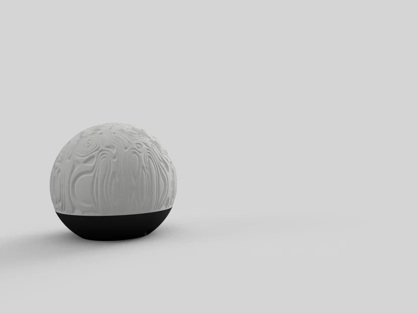 Đèn ngủ Organic 3D: Thiết kế hình cầu với họa tiết vân nghệ thuật - Image 3