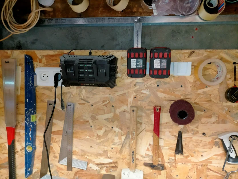 Giá treo 3 pin Parkside X20V Team cho bảng Pegboard - Image 4