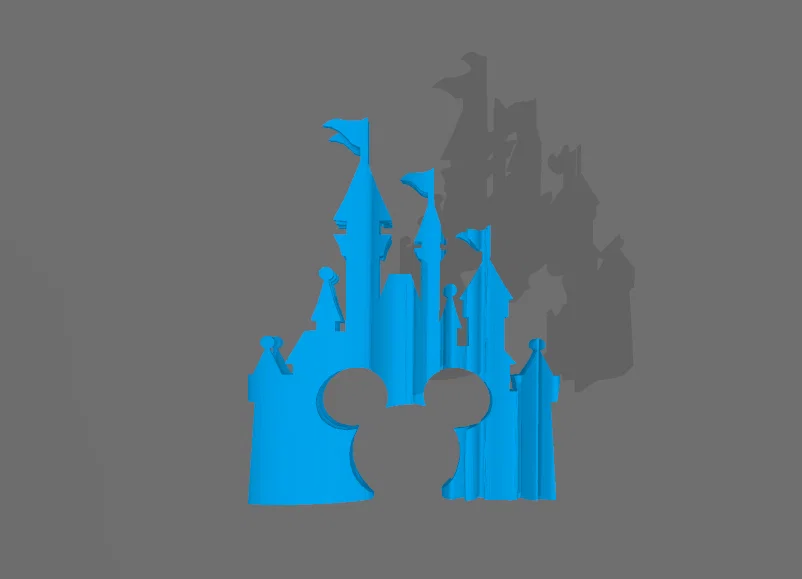 Mô hình ảo ảnh 3D lâu đài và logo Disney độc đáo - Image 1