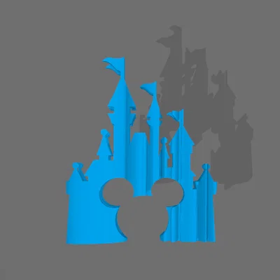 Mô hình ảo ảnh 3D lâu đài và logo Disney độc đáo