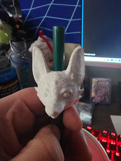 Mô hình Kitsune Straw Topper in 3D trang trí ống hút cực xinh - Image 4