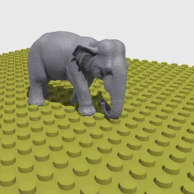 Mô hình chú voi 3D tương thích với gạch LEGO cực độc đáo