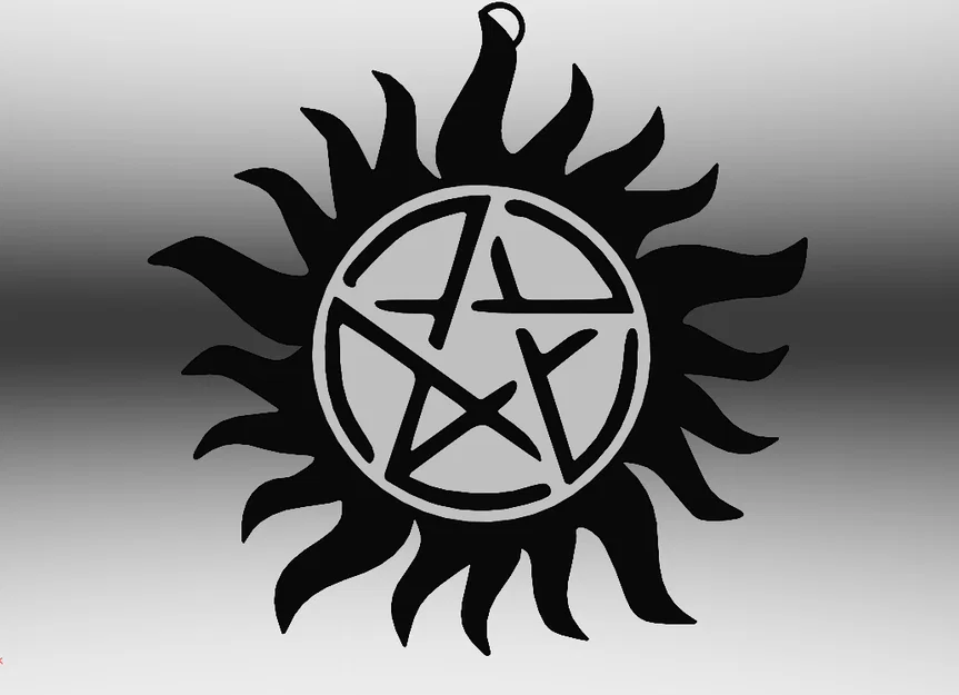 Móc khóa biểu tượng Supernatural (Anti-Possession) in 3D siêu chất - Image 1