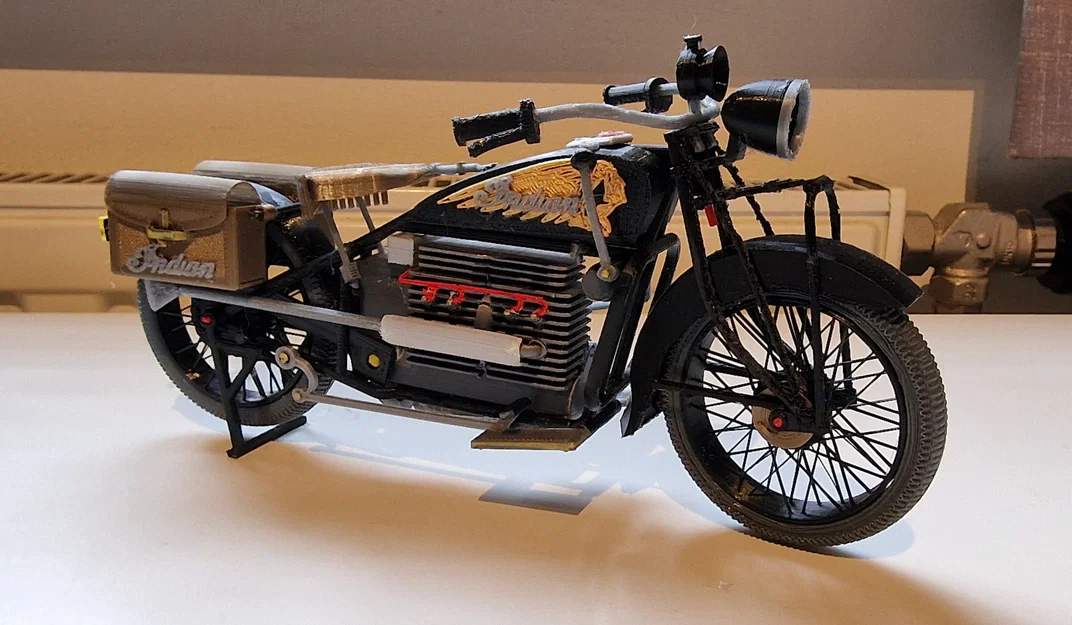 Mô hình in 3D xe máy cổ điển Indian Four 1939 chi tiết - Image 1