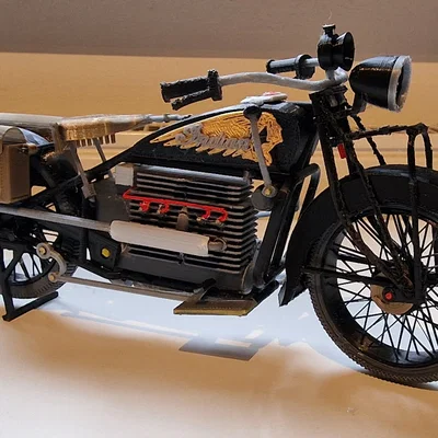 Mô hình in 3D xe máy cổ điển Indian Four 1939 chi tiết
